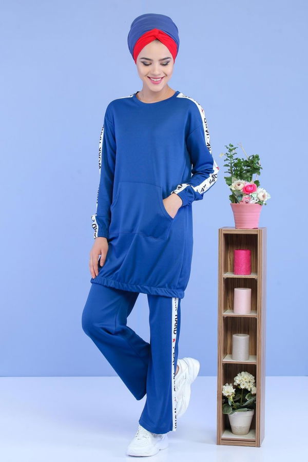 Tunik Pantolon Saks - 02 7049 Mavi - 7049