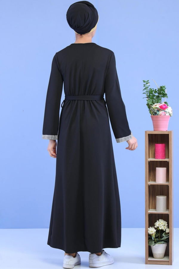 Kuşaklı Elbise Siyah Siyah - 6917