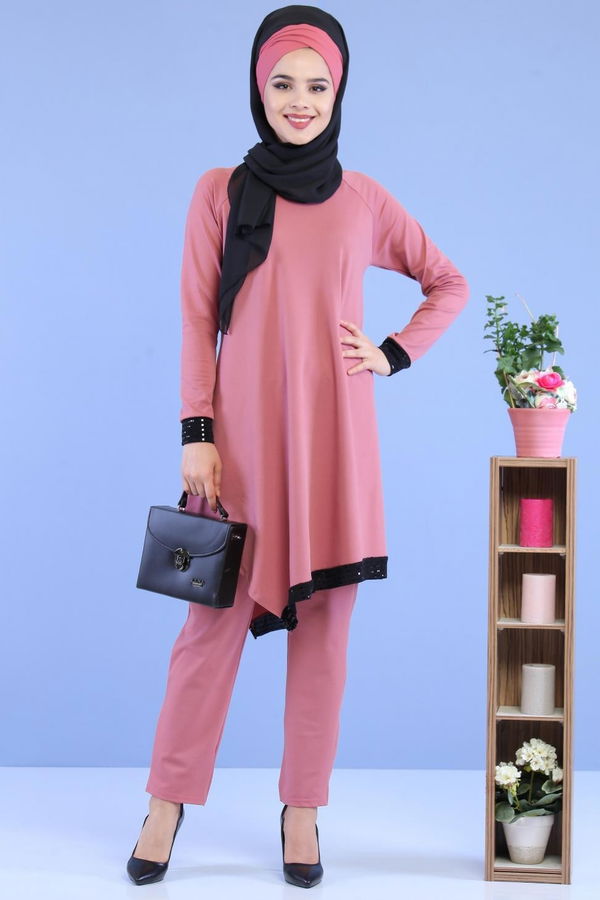 Tunik Pantolon Kombin Gülkurusu - 02 7081 Pembe - 7081 PEMBE