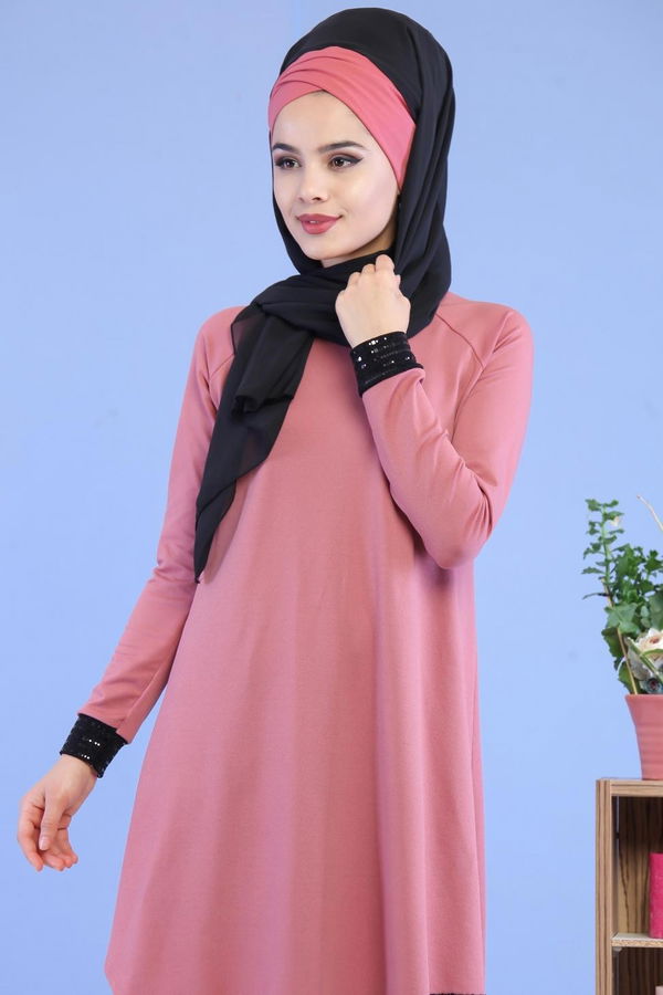 Tunik Pantolon Kombin Gülkurusu - 02 7081 Pembe - 7081 PEMBE