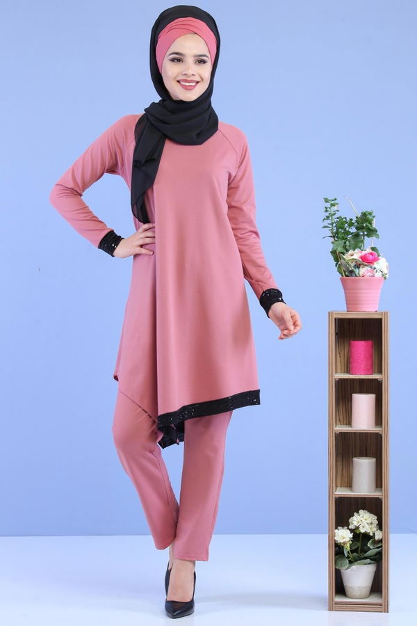 Tunik Pantolon Kombin Gülkurusu - 02 7081 Pembe - 7081 PEMBE