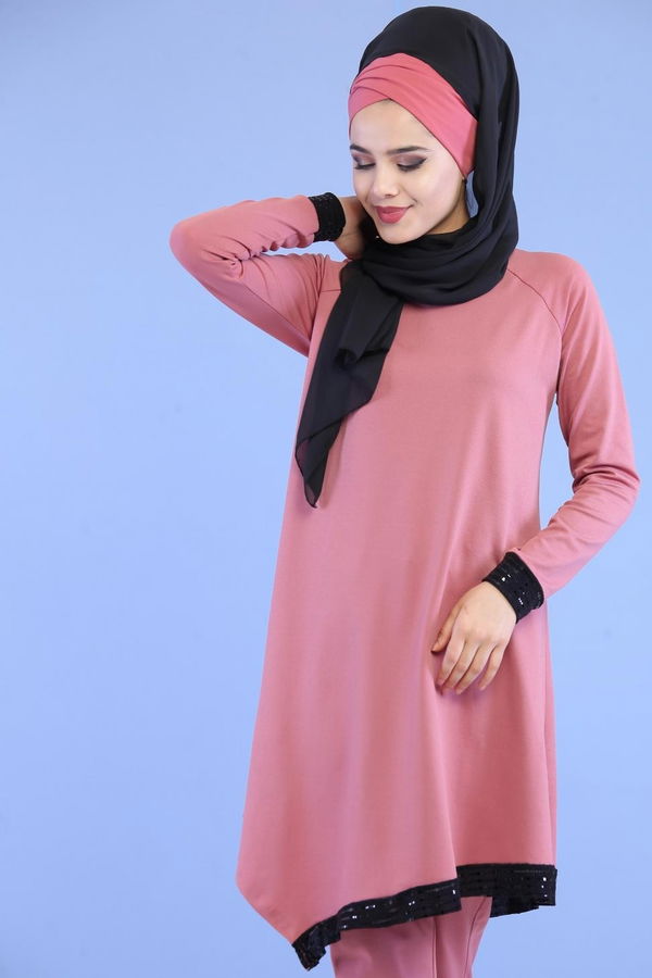 Tunik Pantolon Kombin Gülkurusu - 02 7081 Pembe - 7081 PEMBE