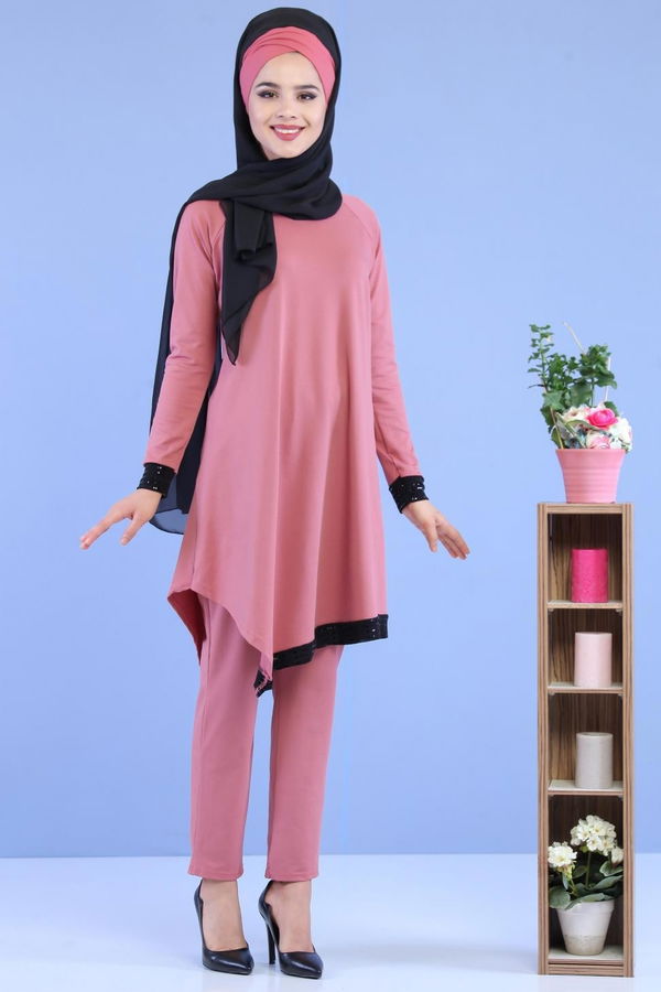 Tunik Pantolon Kombin Gülkurusu - 02 7081 Pembe - 7081 PEMBE