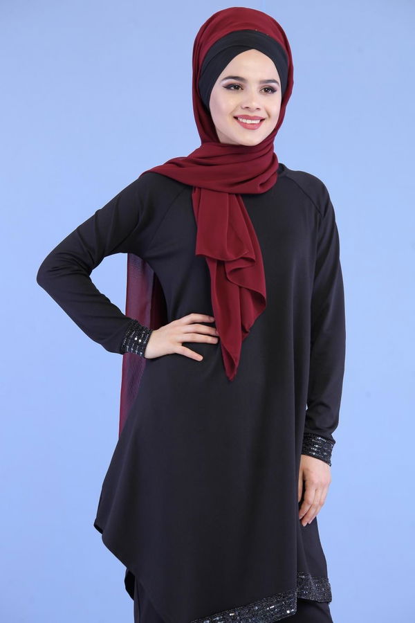 Tunik Pantolon Kombin Siyah - 02 7081 Siyah - 7081