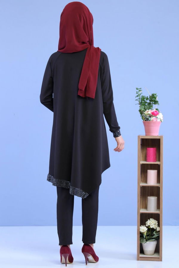Tunik Pantolon Kombin Siyah - 02 7081 Siyah - 7081