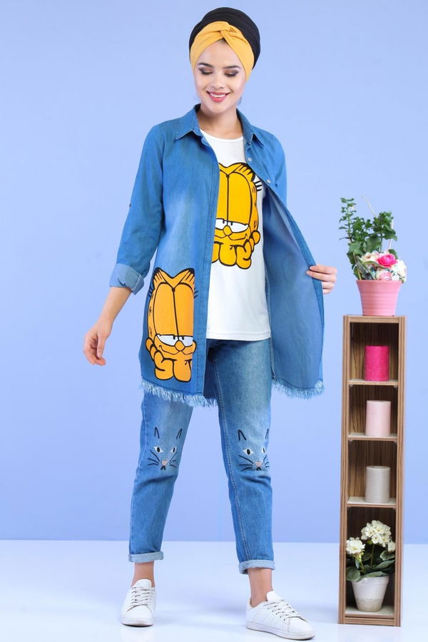 Tunik T shirt Takım Mavi Mavi - 7083