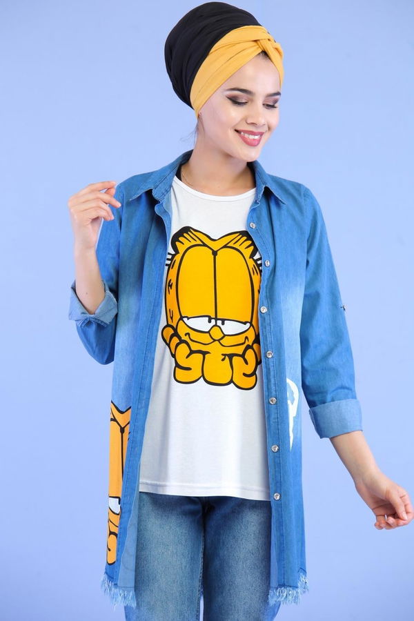 Tunik T shirt Takım Mavi Mavi - 7083