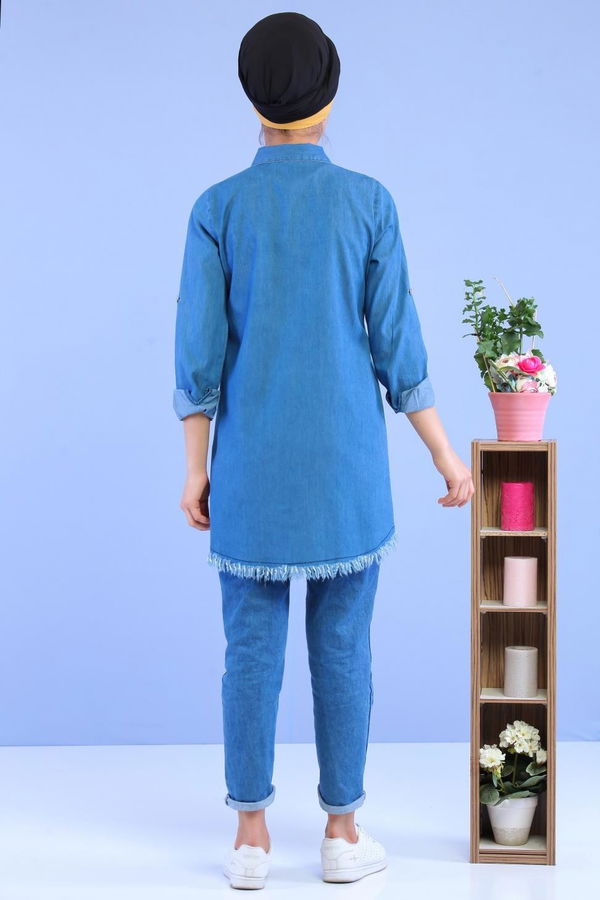 Tunik T shirt Takım Mavi Mavi - 7083