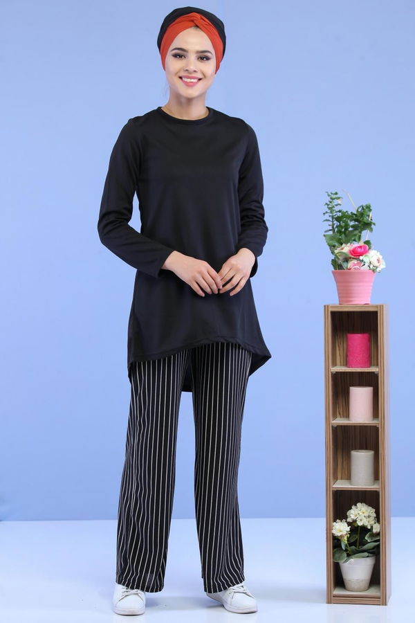 Tunik Pantolon Kombin Siyah - 02 7095 Siyah - 7095