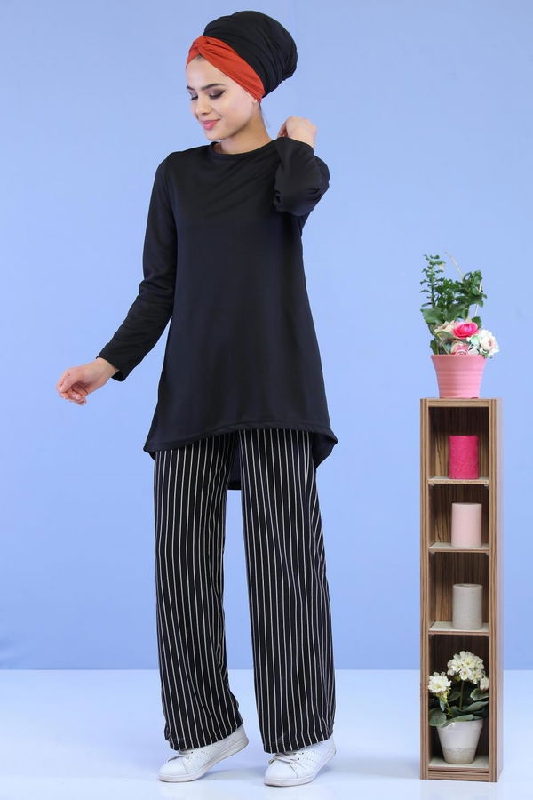 Tunik Pantolon Kombin Siyah - 02 7095 Siyah - 7095