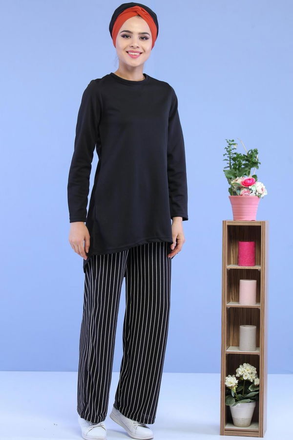 Tunik Pantolon Kombin Siyah - 02 7095 Siyah - 7095