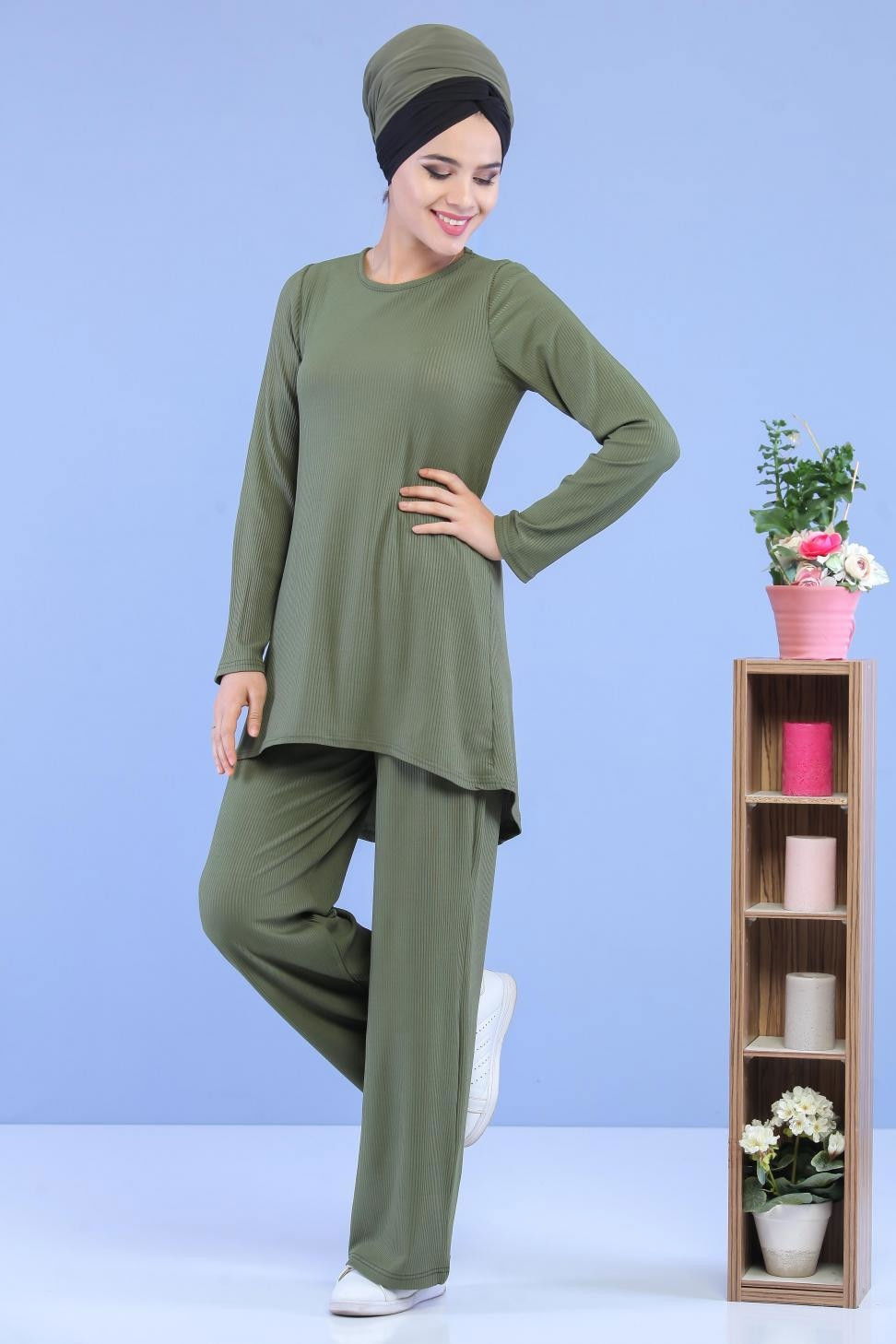 Tunik Pantolon Kombin Yeşil - 02 7101 Yeşil - 7101 YEŞİL