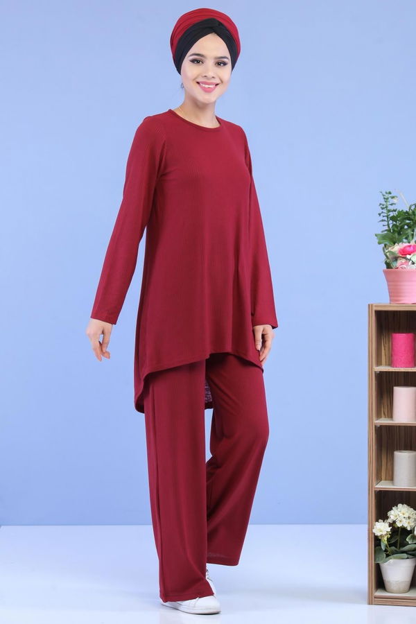 Tunik Pantolon Kombin Bordo - 02 7101 Bordo - 7101