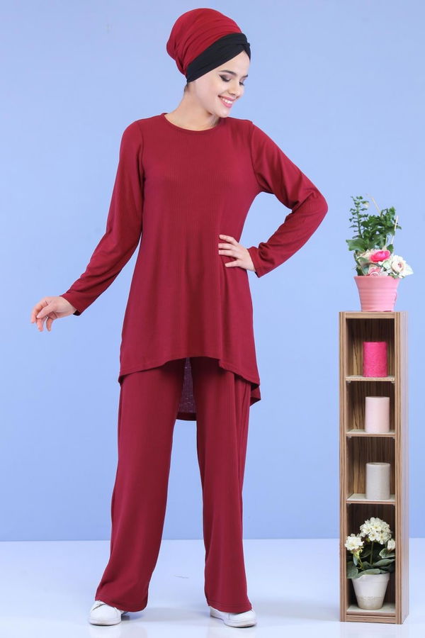 Tunik Pantolon Kombin Bordo - 02 7101 Bordo - 7101