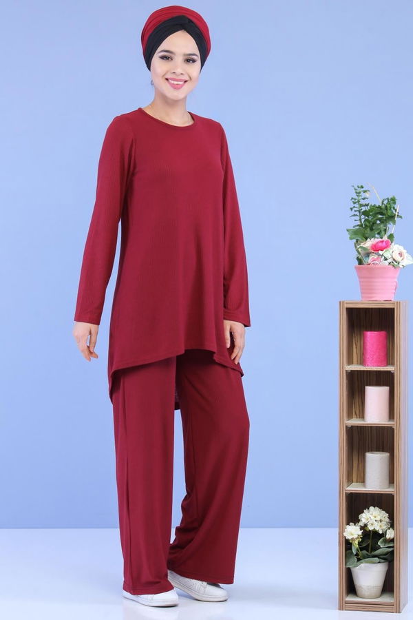 Tunik Pantolon Kombin Bordo - 02 7101 Bordo - 7101