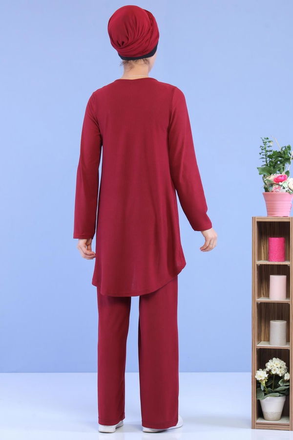 Tunik Pantolon Kombin Bordo - 02 7101 Bordo - 7101