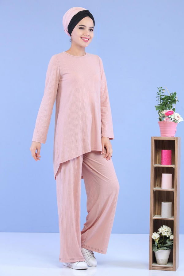 Tunik Pantolon Kombin Pudra - 02 7101 Pembe - 7101