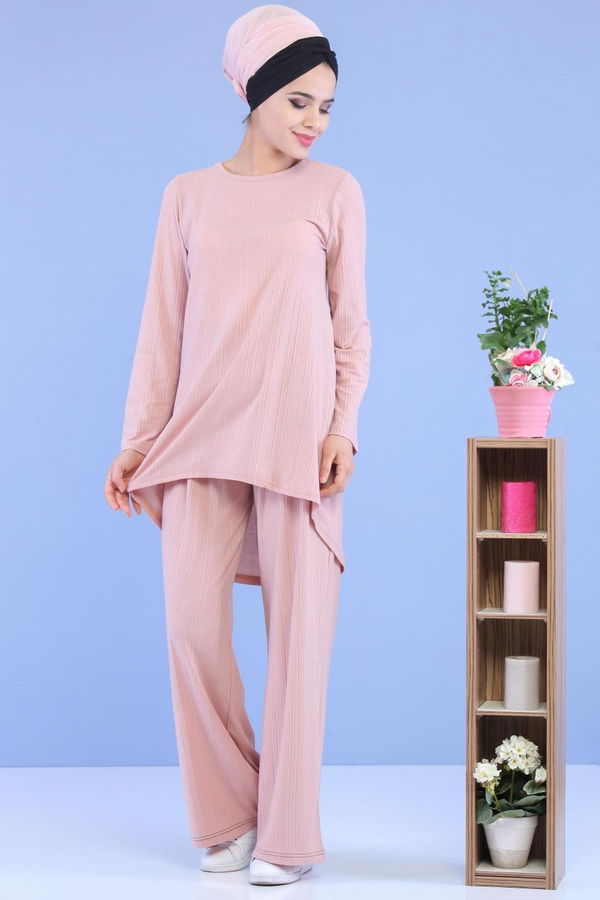 Tunik Pantolon Kombin Pudra - 02 7101 Pembe - 7101