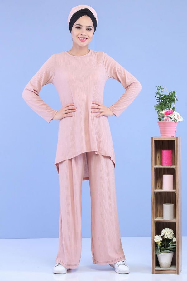 Tunik Pantolon Kombin Pudra - 02 7101 Pembe - 7101