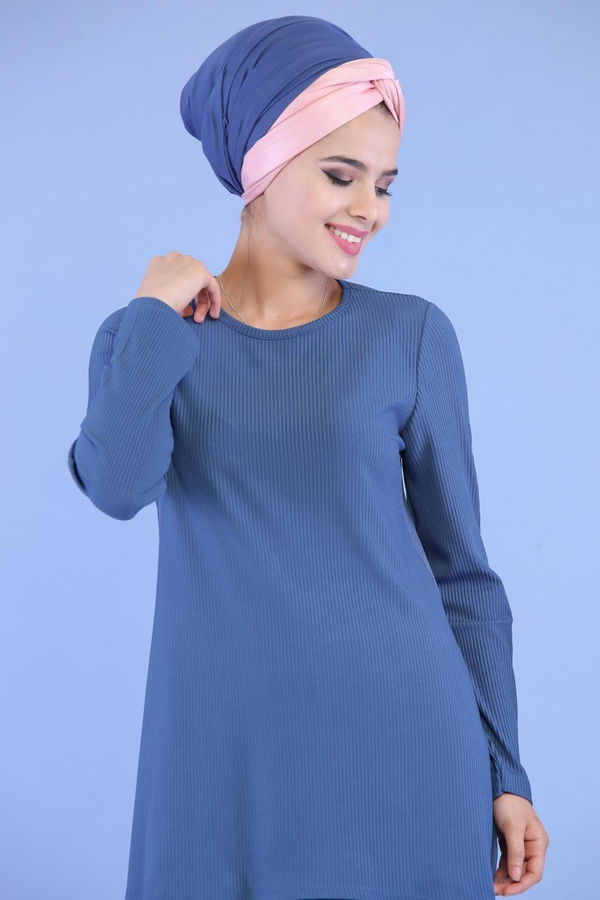 Tunik Pantolon Kombin Mavi - 02 7101 Mavi - 7101 MAVİ