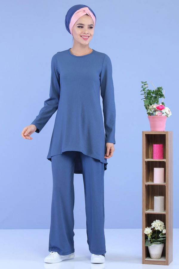 Tunik Pantolon Kombin Mavi - 02 7101 Mavi - 7101 MAVİ