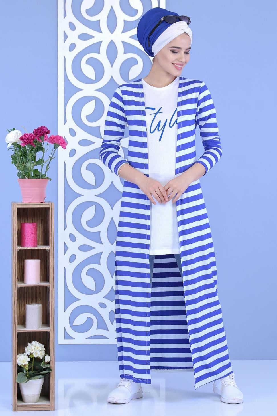 Hırka Tunik Saks - 02 5128 Mavi - 5128
