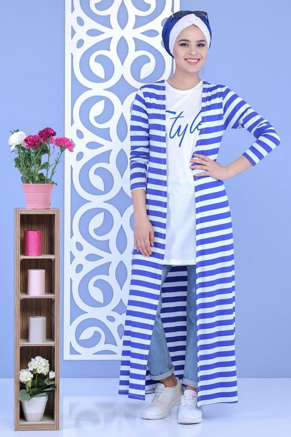 Hırka Tunik Saks - 02 5128 Mavi - 5128