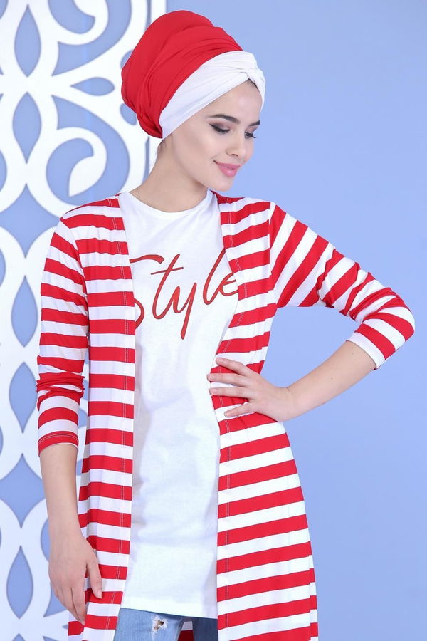 Hırka Tunik Kırmızı - 02 5128 Kırmızı - 5128