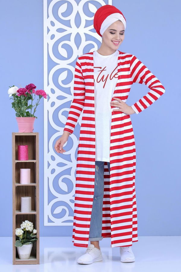 Hırka Tunik Kırmızı - 02 5128 Kırmızı - 5128