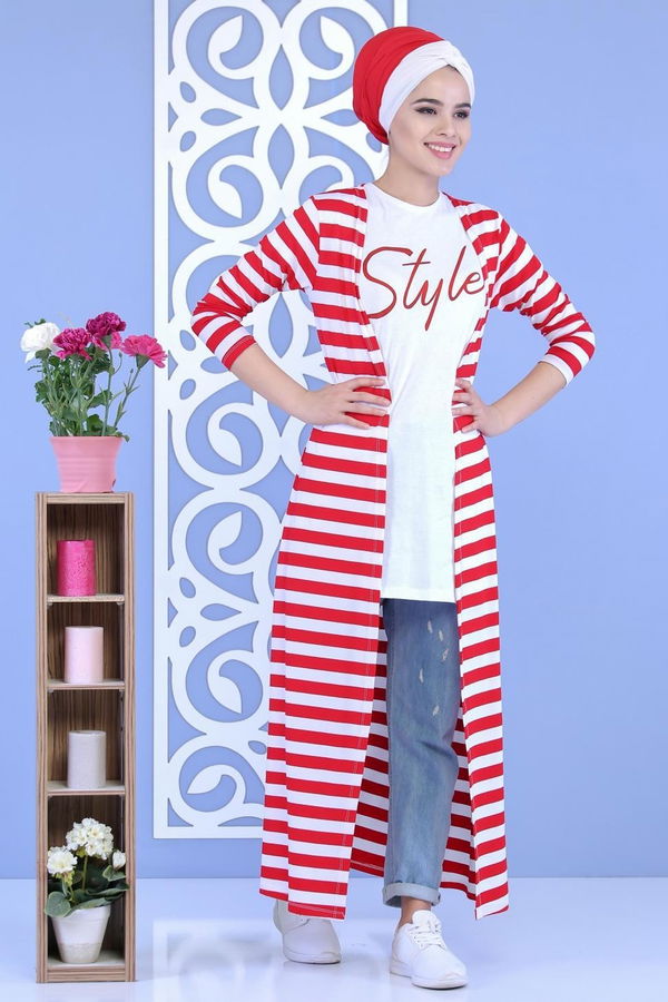 Hırka Tunik Kırmızı - 02 5128 Kırmızı - 5128