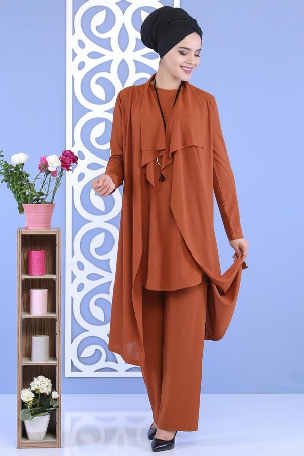 Hırka Jile Pantolon Kombin Taba - 02 6700 Taba - 6700 TABA