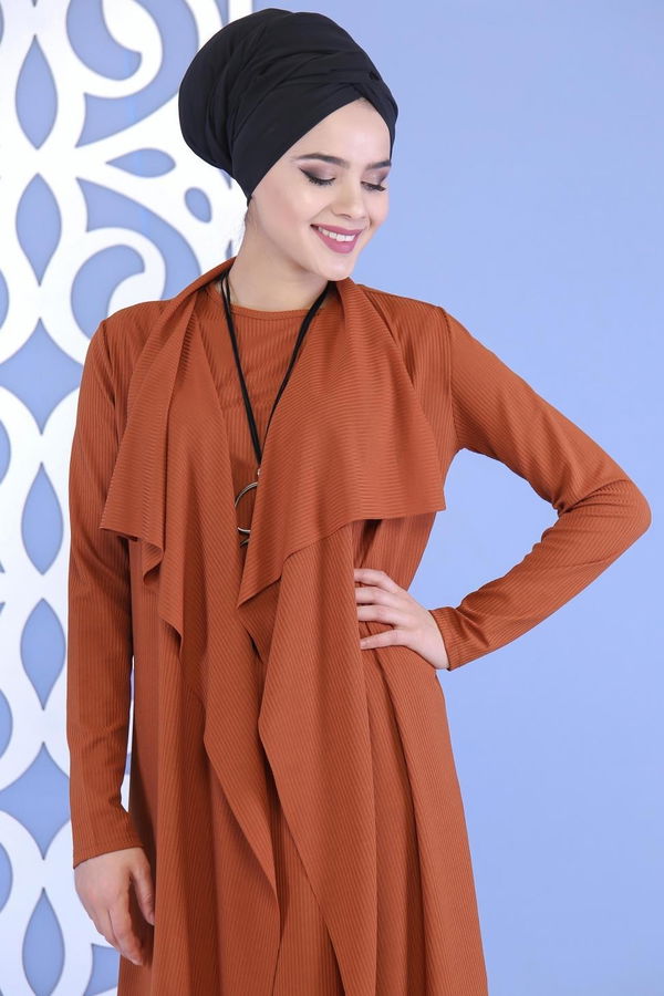 Hırka Jile Pantolon Kombin Taba - 02 6700 Taba - 6700 TABA