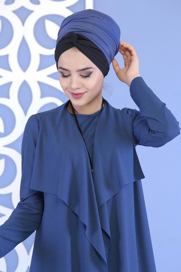 Hırka Jile Pantolon Kombin Saks - 02 6700 Mavi - 6700