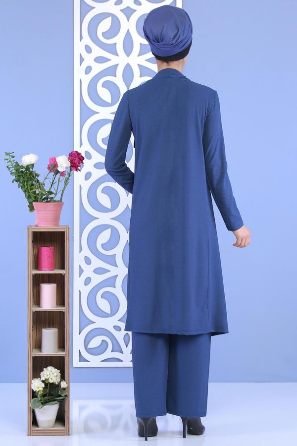 Hırka Jile Pantolon Kombin Saks - 02 6700 Mavi - 6700