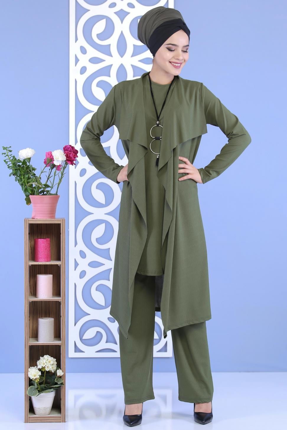 Hırka Jile Pantolon Kombin Haki - 02 6700 Haki - 6700