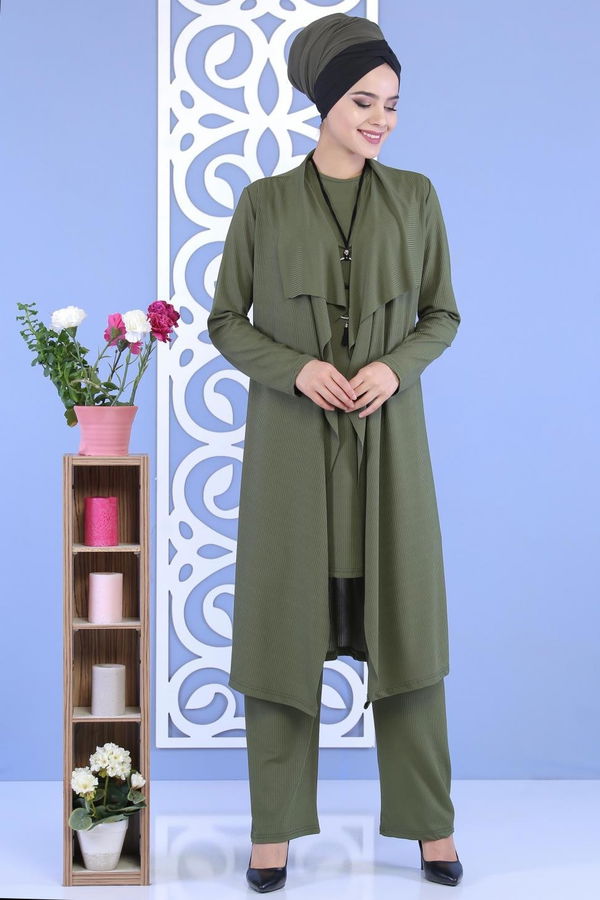 Hırka Jile Pantolon Kombin Haki - 02 6700 Haki - 6700