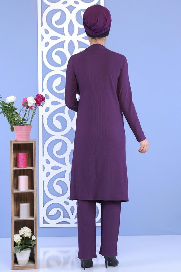Hırka Jile Pantolon Kombin Mürdüm - 02 6700 Mürdüm - 6700