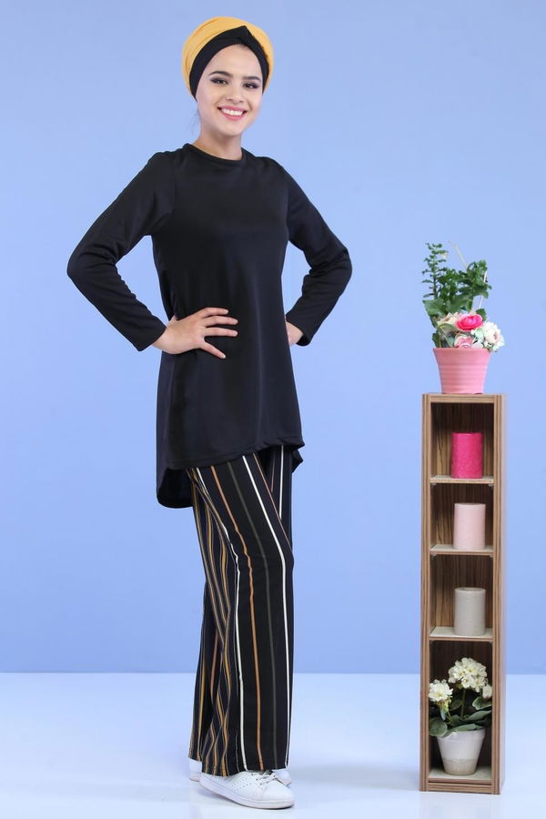Tunik Pantolon Siyah Hardal - 02 7129 Siyah - 7129