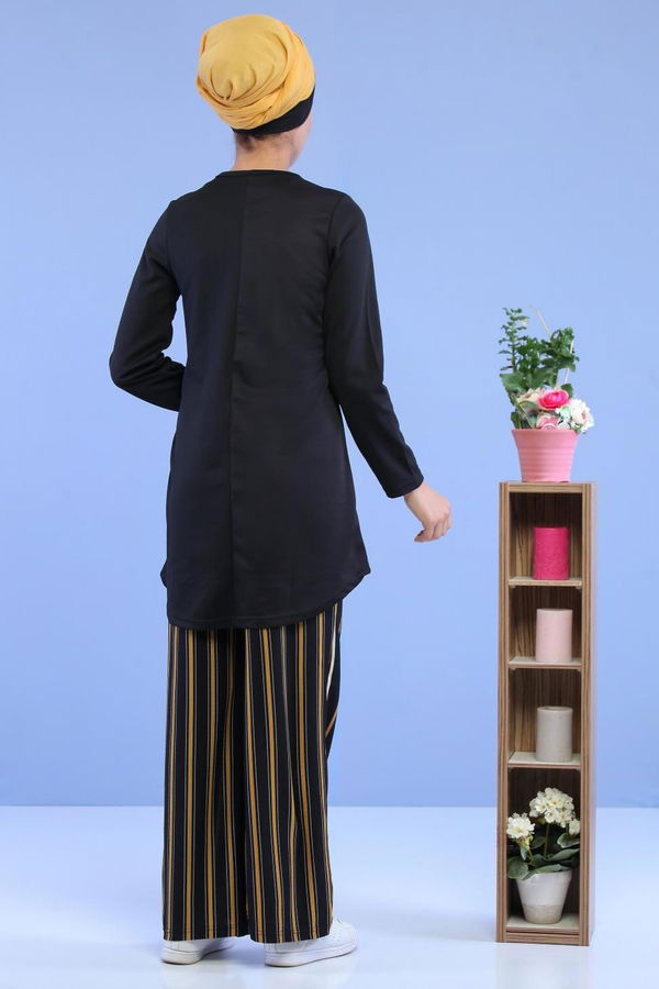 Tunik Pantolon Siyah Hardal - 02 7129 Siyah - 7129
