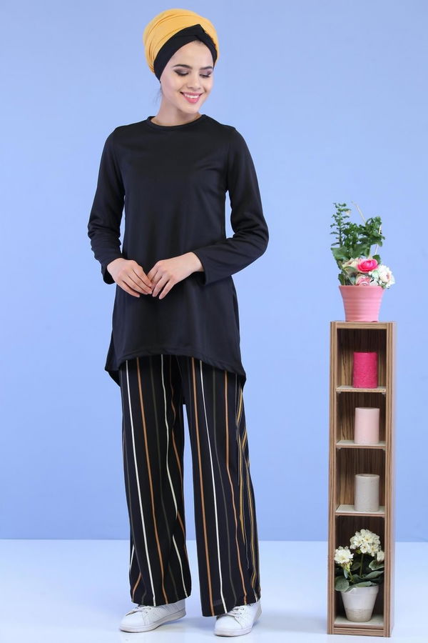 Tunik Pantolon Siyah Hardal - 02 7129 Siyah - 7129