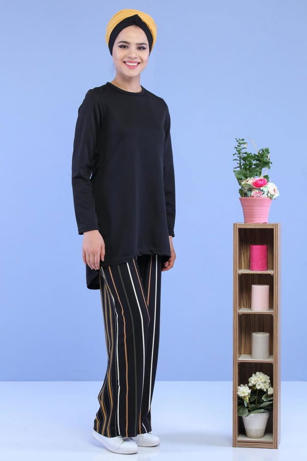 Tunik Pantolon Siyah Hardal - 02 7129 Siyah - 7129