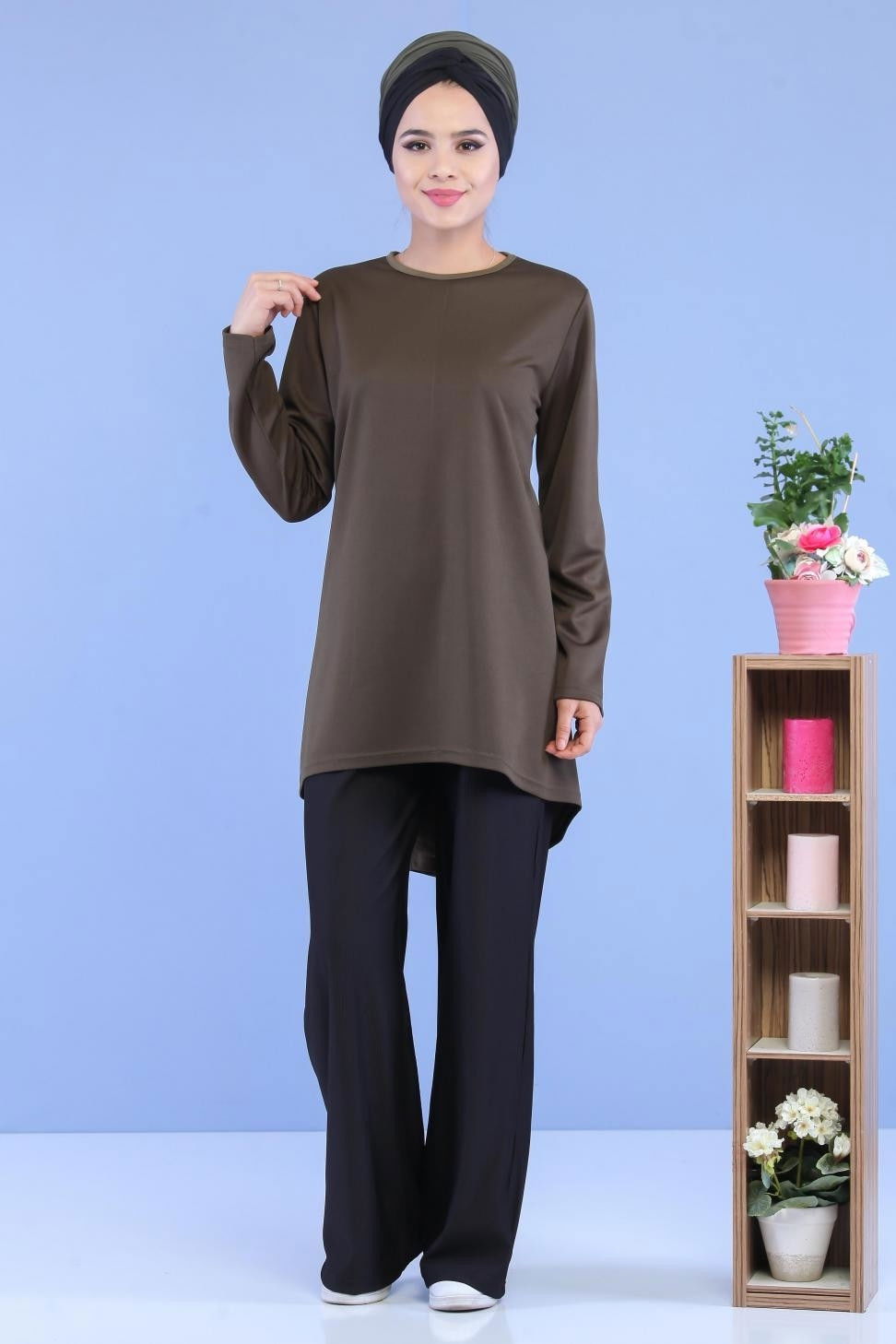 Tunik Pantolon Haki Siyah - 02 7128 Siyah - 7128