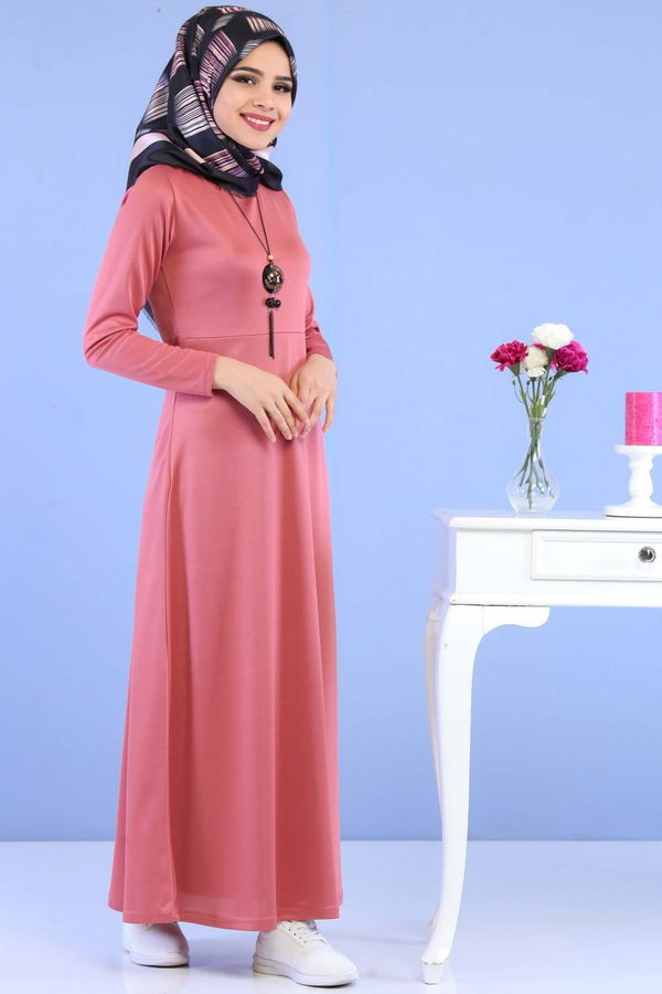 Elbise Siyah Pembe - 6824