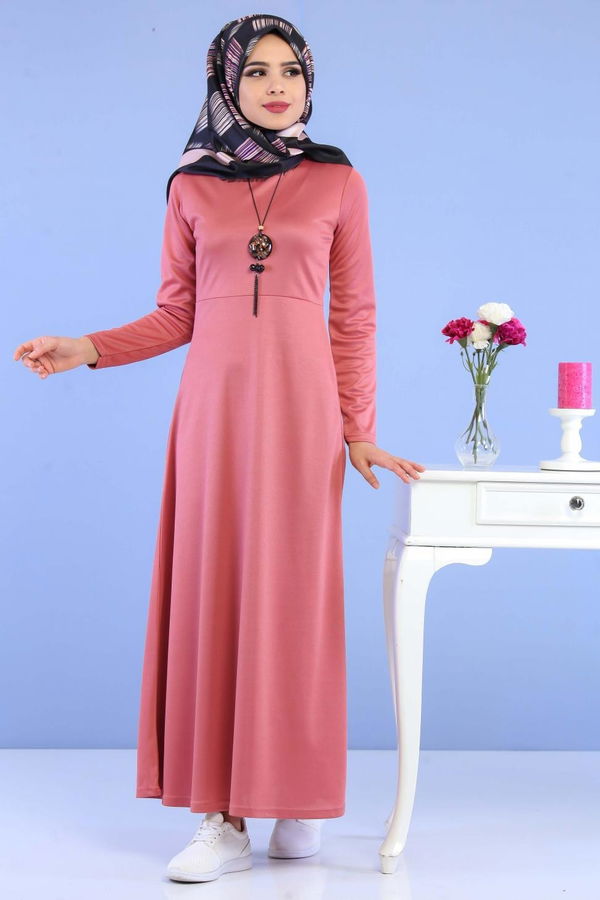 Elbise Siyah Pembe - 6824