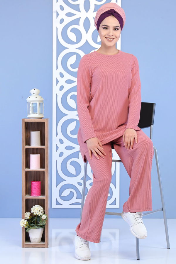 Tunik Pantolon Pudra - 02 7132 Pembe - 7132 PEMBE