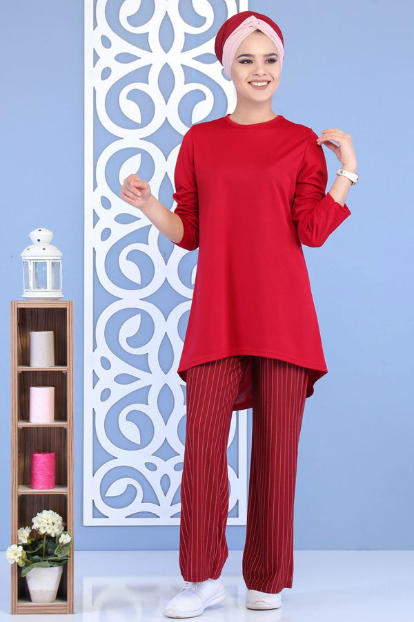 Tunik Pantolon Bordo - 02 7134 Bordo - 7134