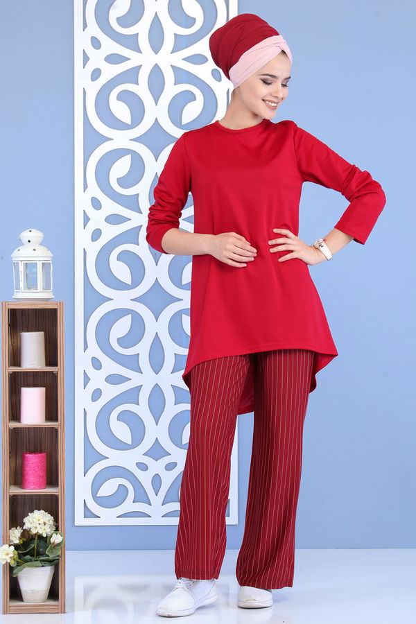 Tunik Pantolon Bordo - 02 7143 Bordo - 7143