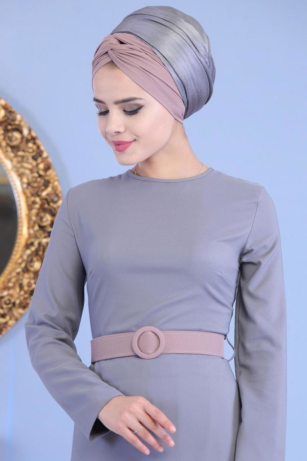 Tunik Pantolon Kemer Gri Vizon Vizon - 1146