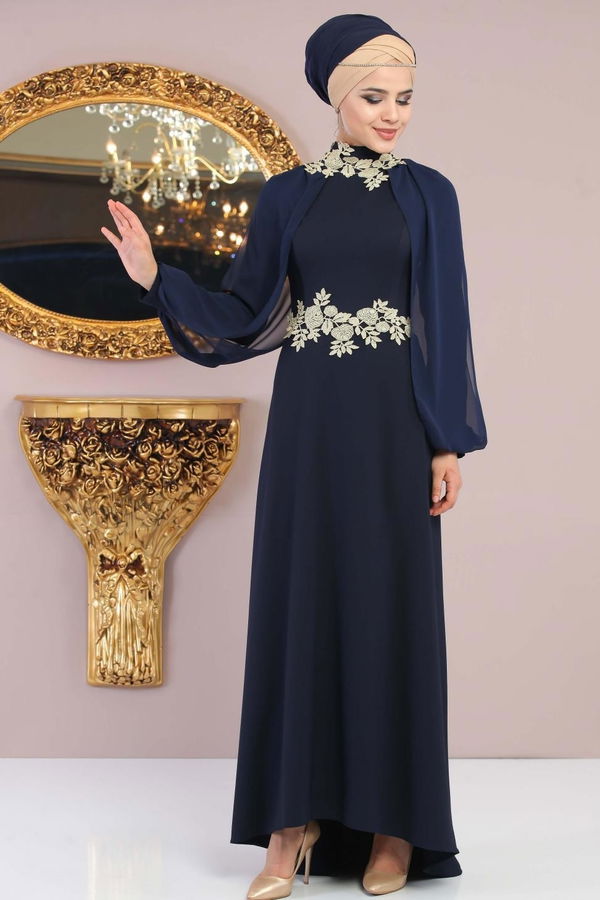 Elbise Siyah  Lacivert - 1138