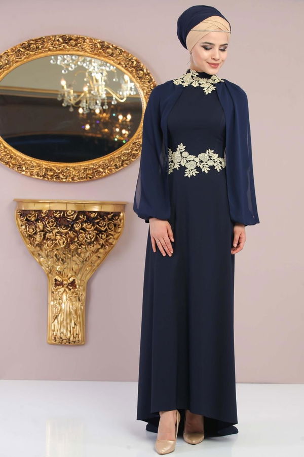 Elbise Siyah  Lacivert - 1138